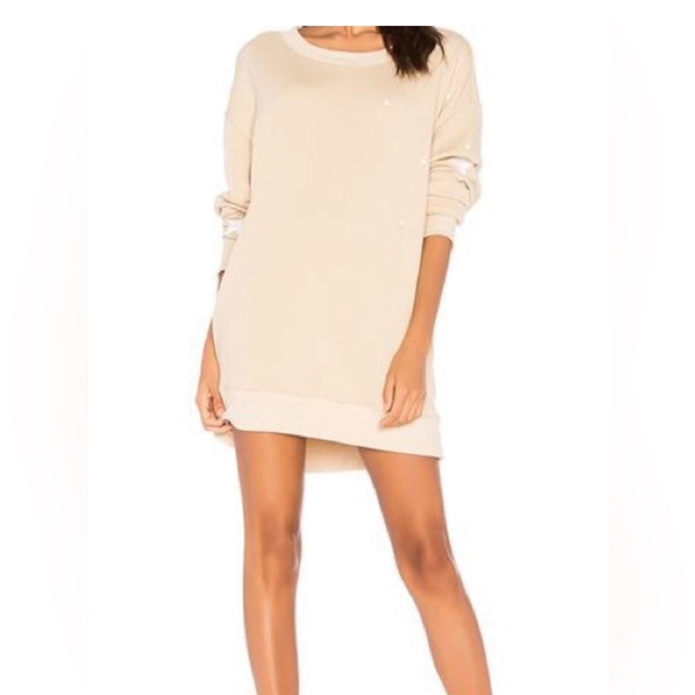 Wildfox Revolve Falling Stars Oversized‎ Ivory Embroidered Sweatshirt Size XS